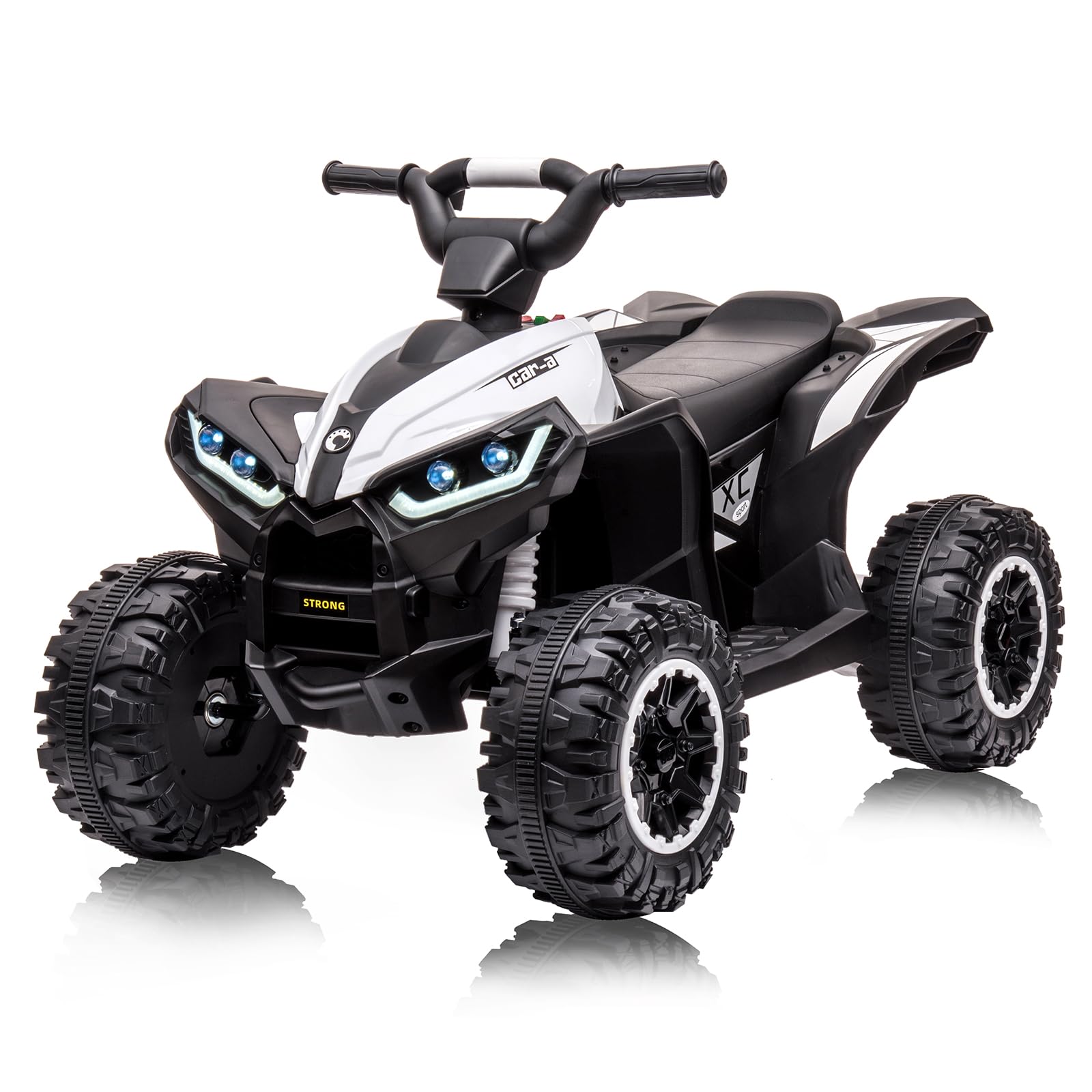 US GARVEE Kids ATV 12V 4 Wheel Dual Drive Kids Ride On Car with Parent Remote Music LED Lights