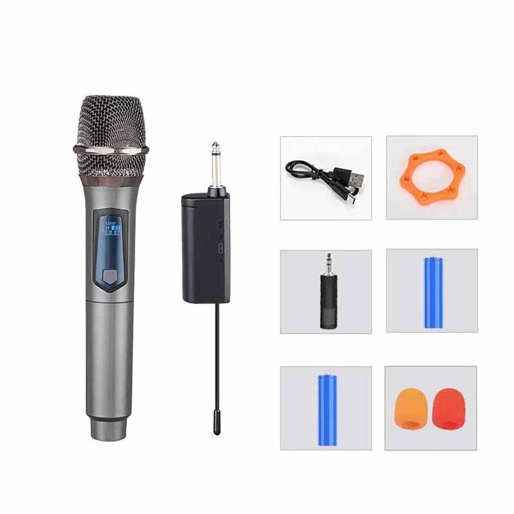 Wireless Microphone Kit with Rechargeable Lithium Battery Receiver
