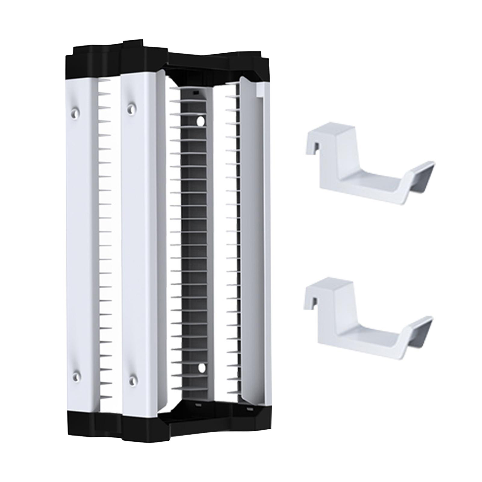 Game Disc Card Storage Tower Holder Compatible For Ps5 / Switch / Ps4 Game Disc Storage Rack With Headphone Hook White