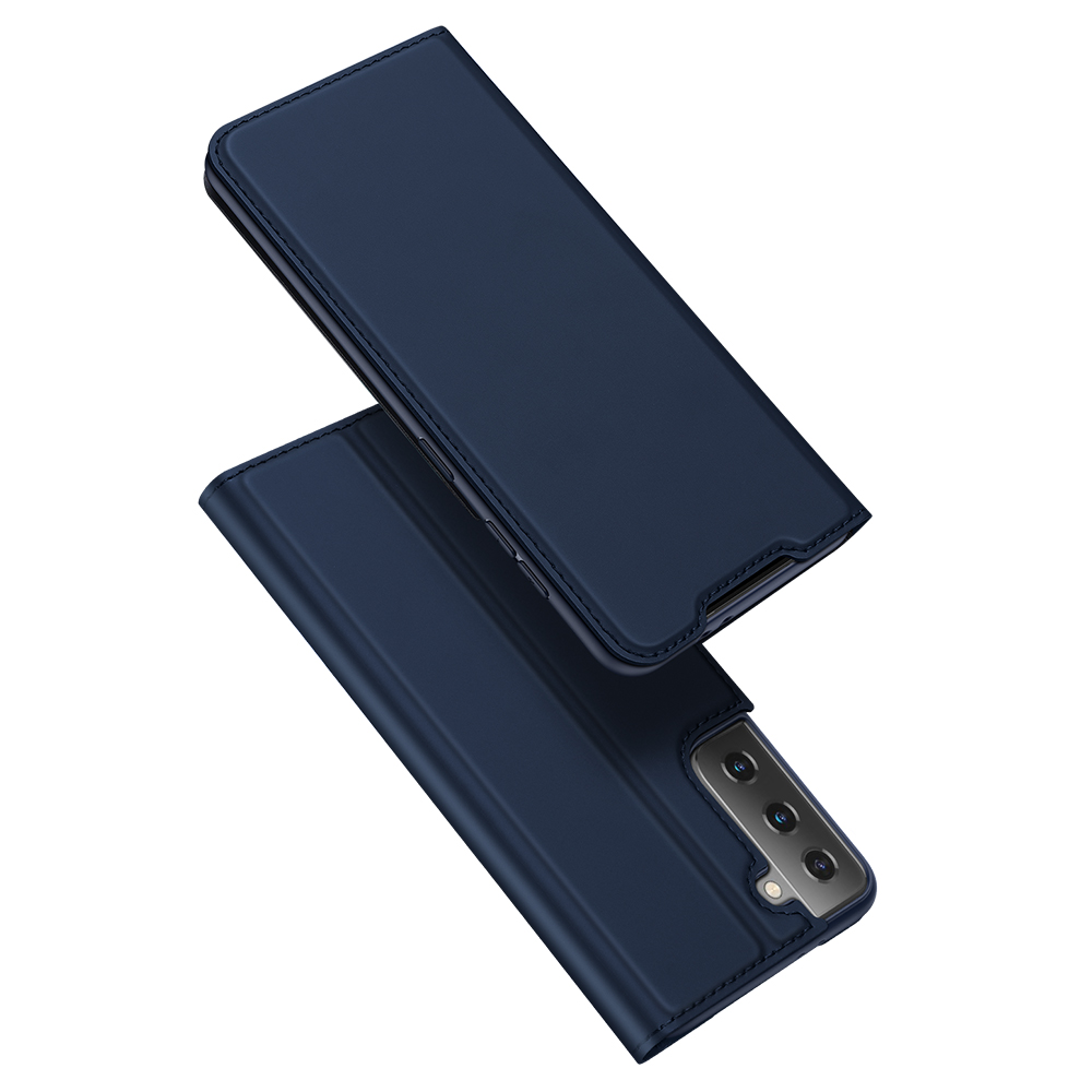 For Galaxy S21/s30 Pu Flip Covers Fall Resistant Card Slot Phone  Cover Protective  Case Royal blue