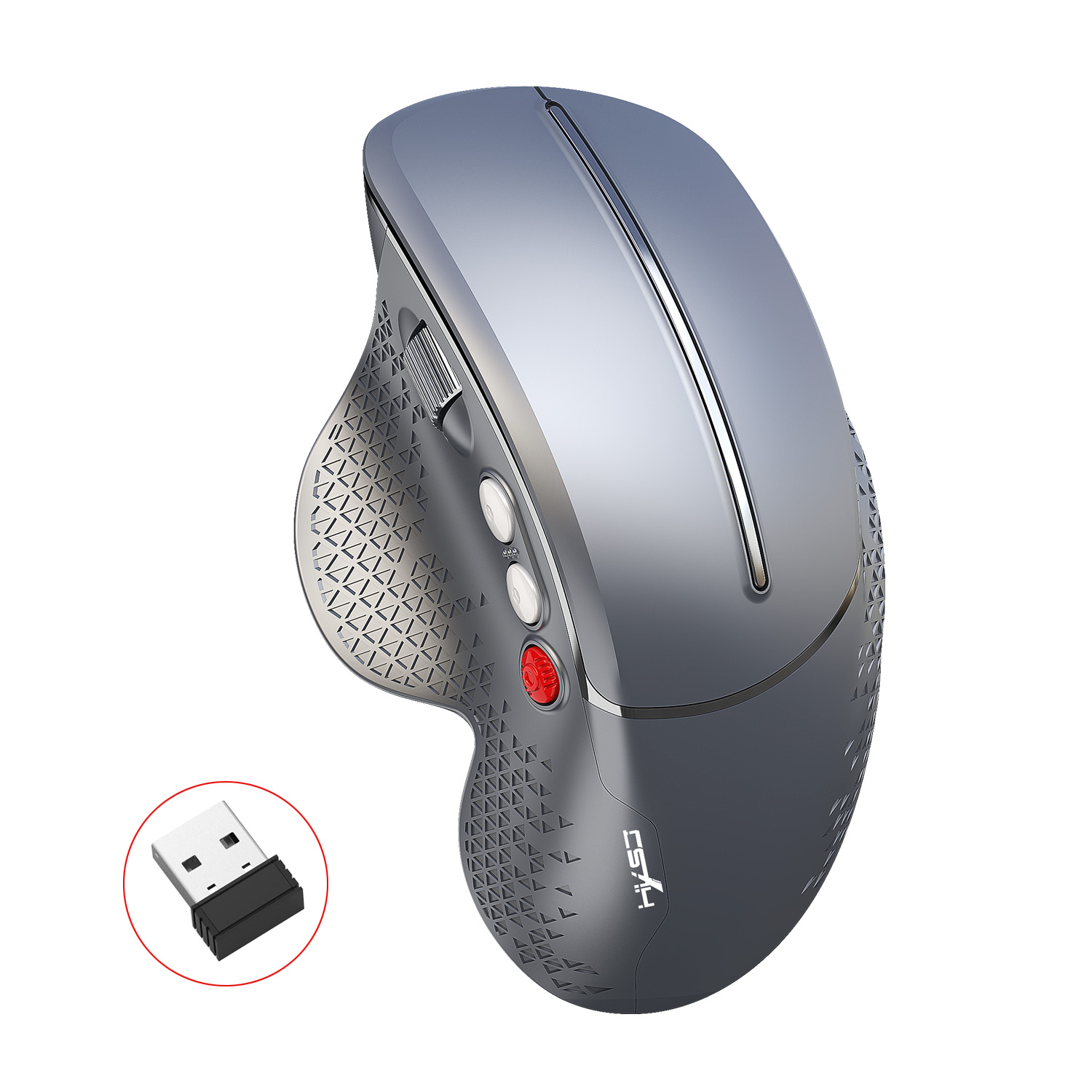 2.4G Ergonomic Wireless Mouse for Gamer Gaming Laptops Silver grey