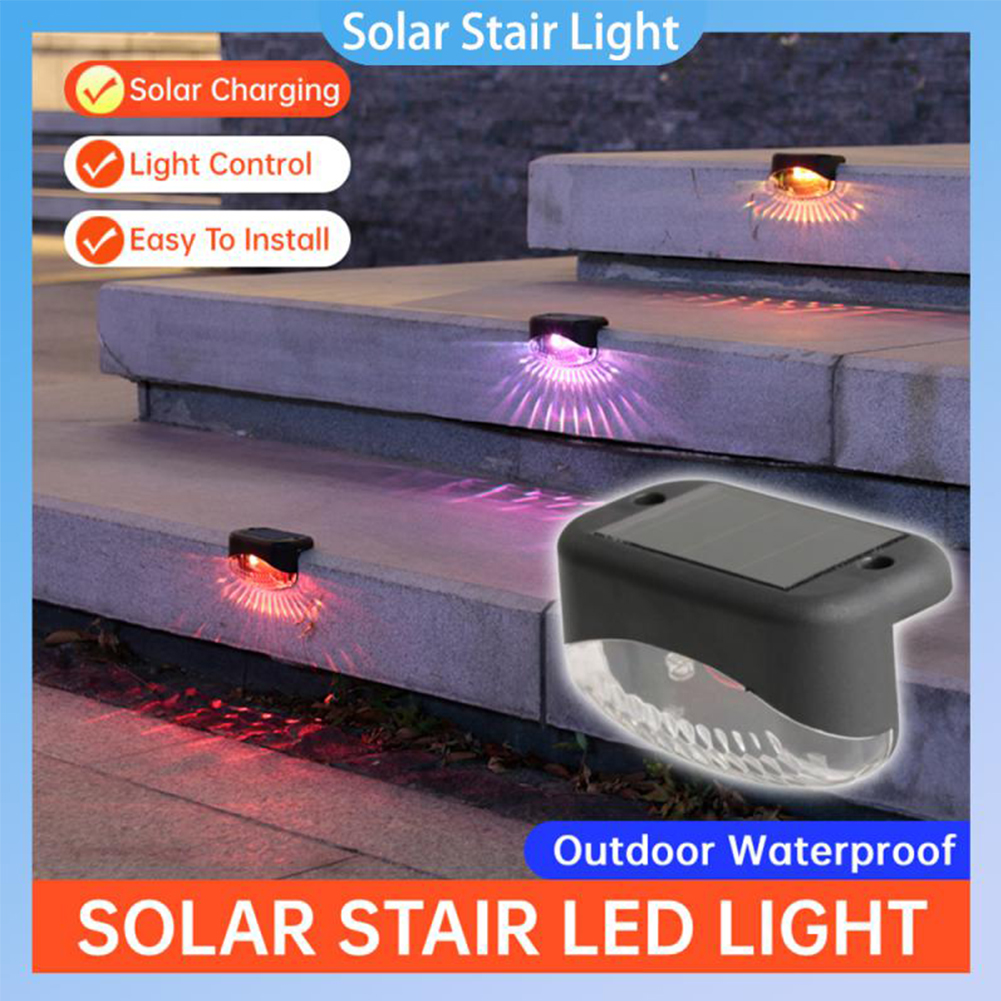4pcs Solar Led Stairs Light Outdoor Waterproof Lamps
