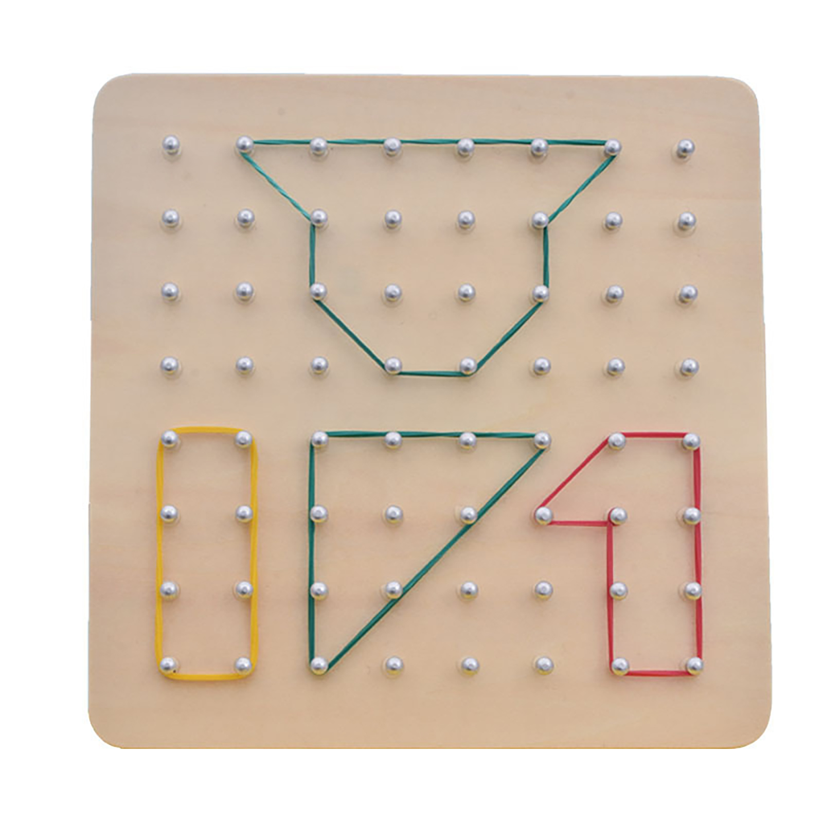 79pcs/88pcs Wooden Geoboard With Rubber Bands Math Pattern Blocks Geo Board With Pattern Cards Educational Toy