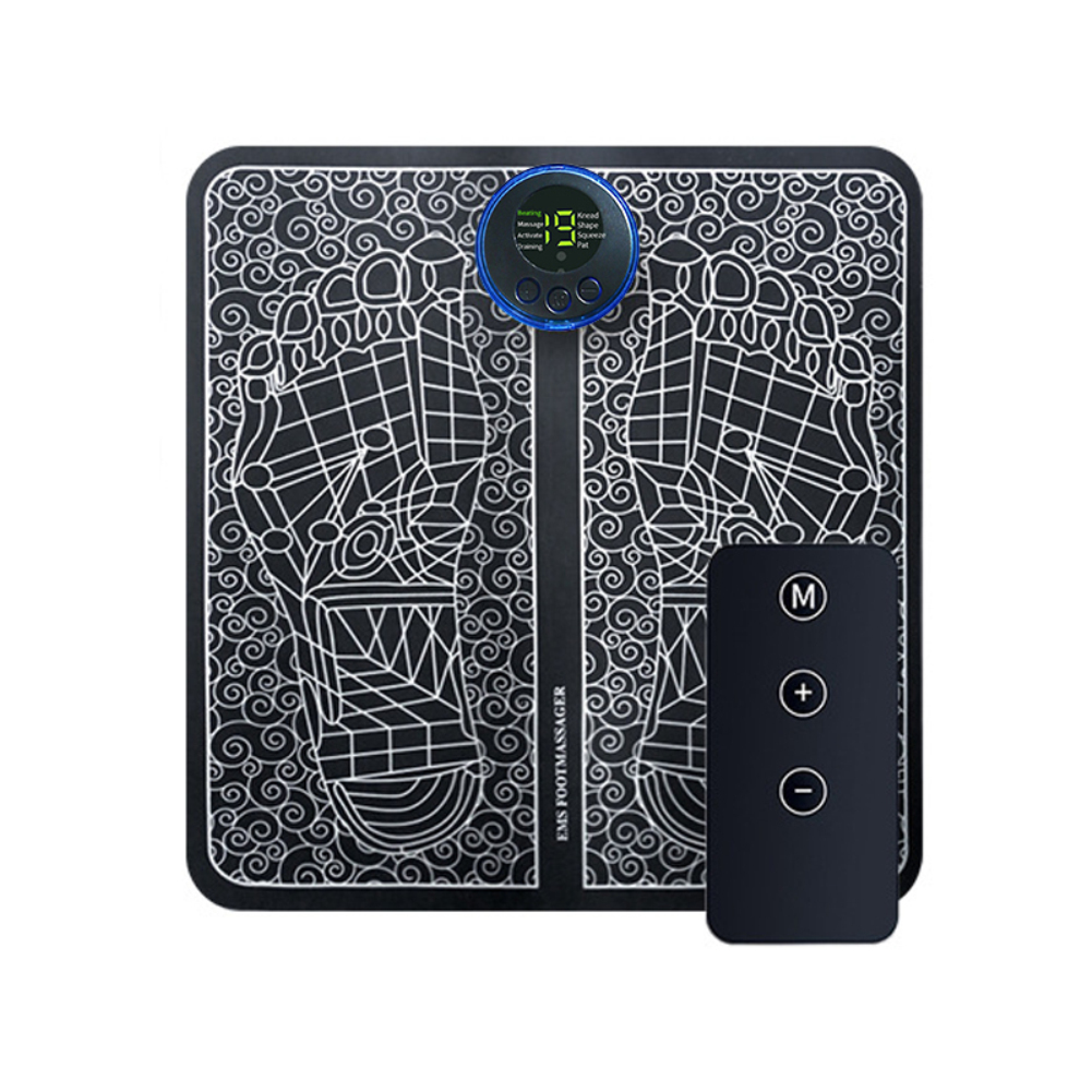Foot Massager, EMS Foot Massager Mat With 8 Modes & 19 Levels, Pain Plantar Relief, Improve Circulation, Muscle Relaxation Foot Massager Mat For Women Men EnglishLCD with remote control