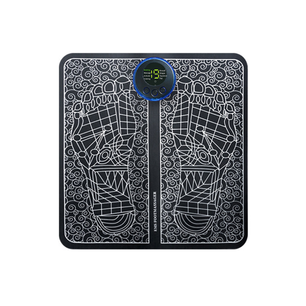 Foot Massager, EMS Foot Massager Mat With 8 Modes & 19 Levels, Pain Plantar Relief, Improve Circulation, Muscle Relaxation Foot Massager Mat For Women Men (English LCD)