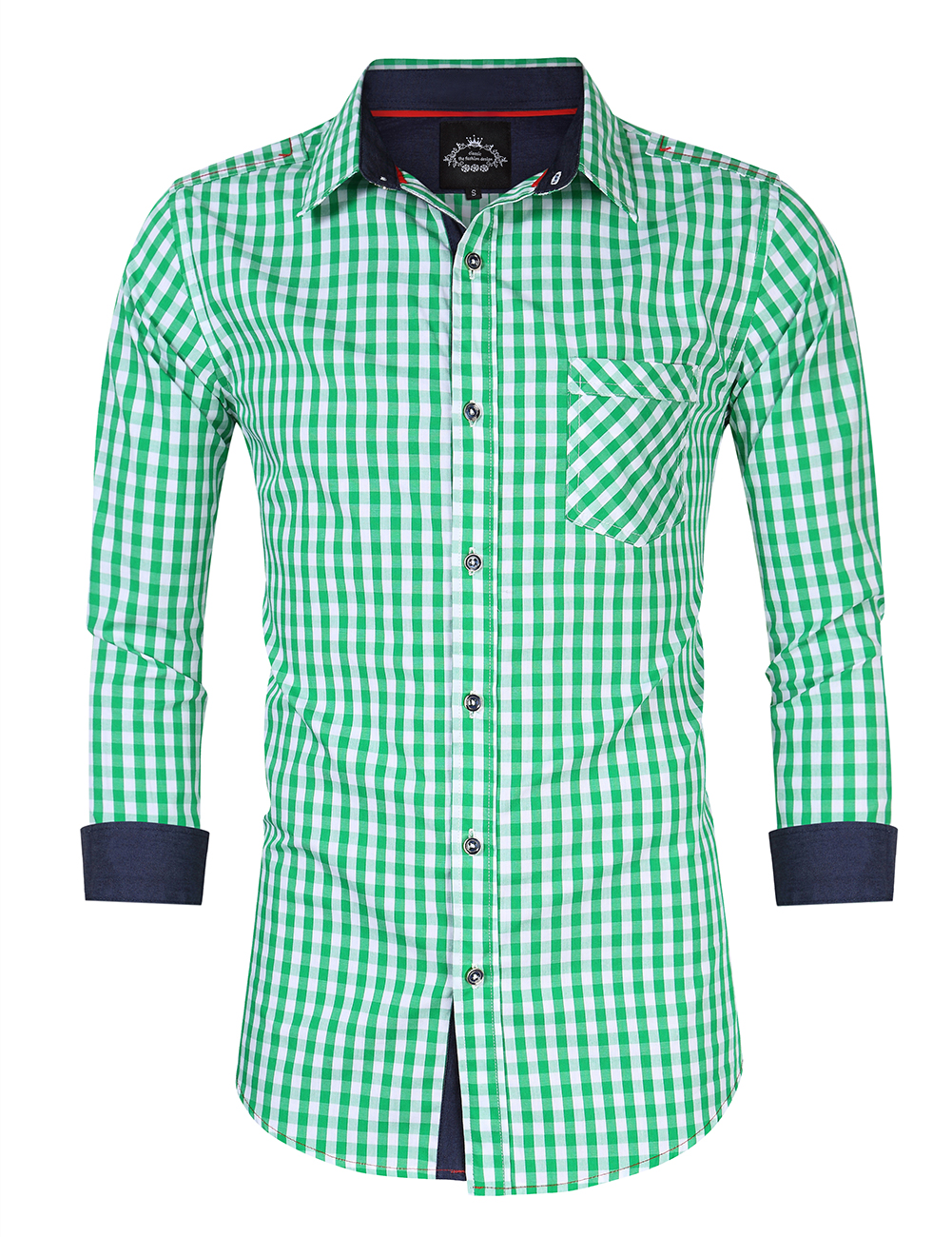 US CLEARLOVE  Men Classic Mosaic Plaid Shirt For Beer Festival