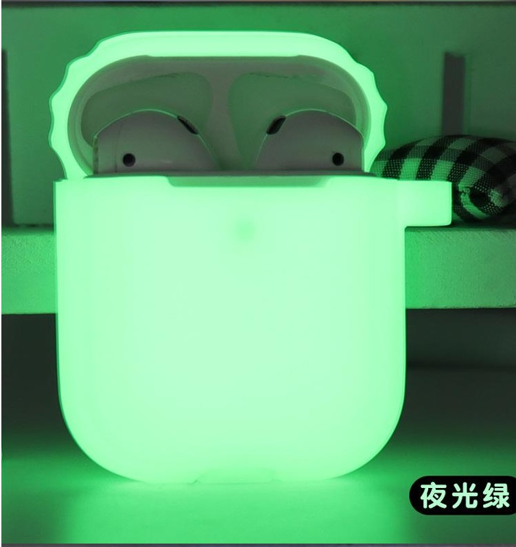 [Indonesia Direct] Silicone Shock Proof Protective Case Glow in the Dark Portable Headset Holder Shell for Apple AirPods As shown