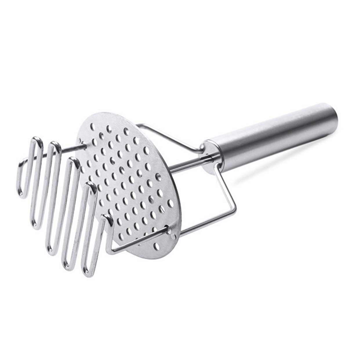 Potato Masher, Mud Press With Rubber Handle, Double Layer Pressing Design Multifunctional Kitchen Crusher For Potatoes, Beans, Pumpkins, Vegetables Mud Press