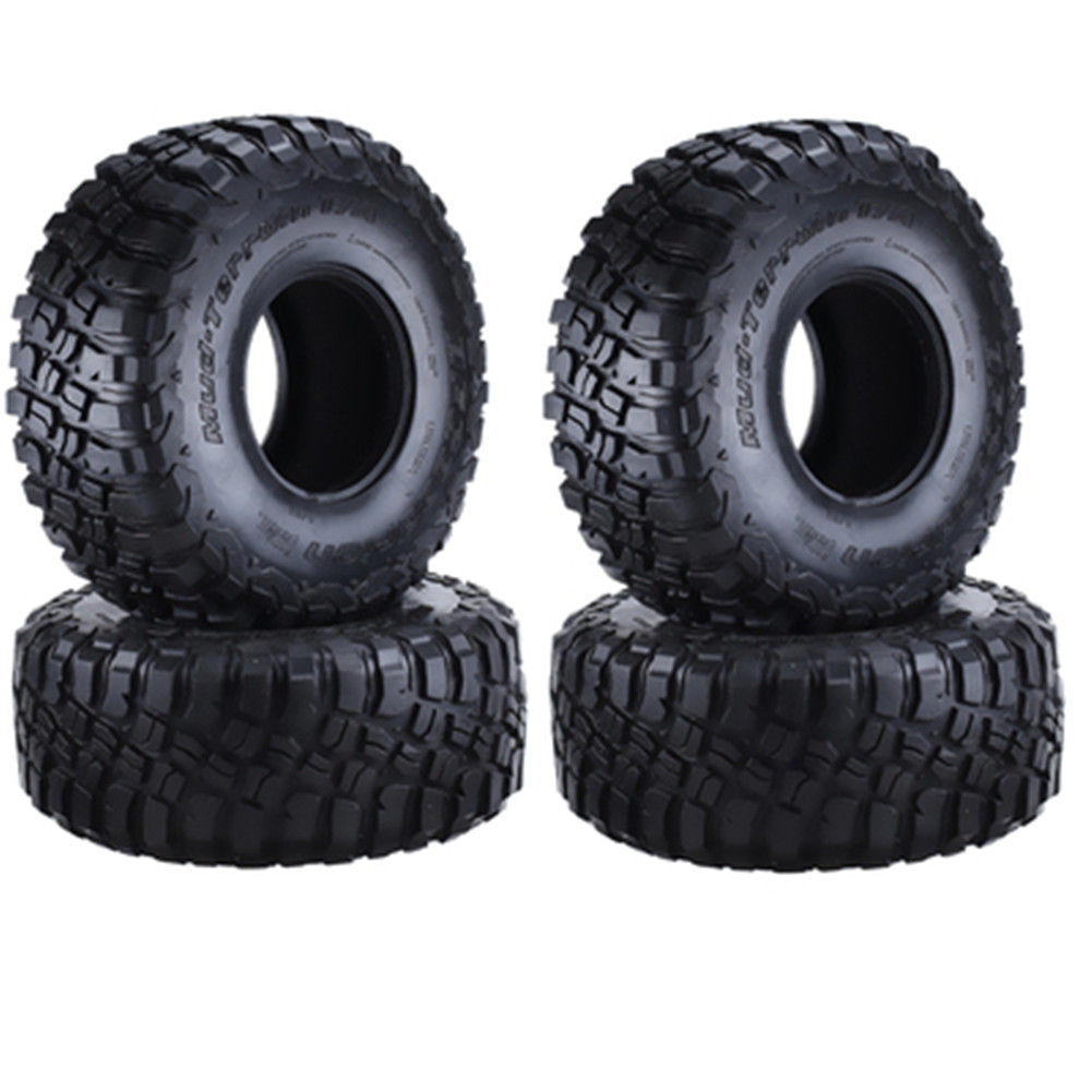 4PCS 2.2in Rubber Tyre Wheel Tires for 1:10 RC Rock Crawler Axial SCX10 SCX10 II 90046 90047 TAMIYA TRX-4 TRX4 120*48MM  A set of 4PCS