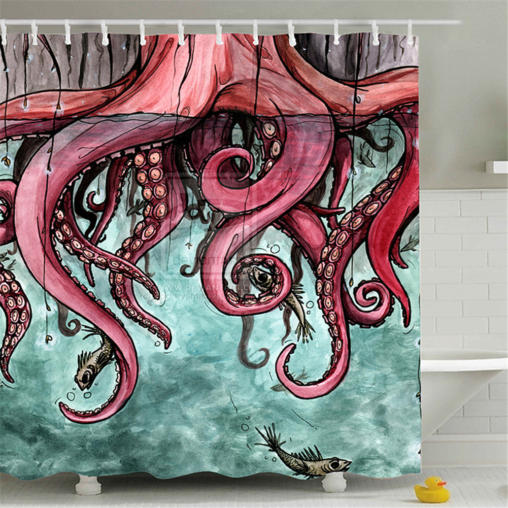 Wholesale Mermaid Tail Pattern Shower Curtains Bathroom Waterproof 3d