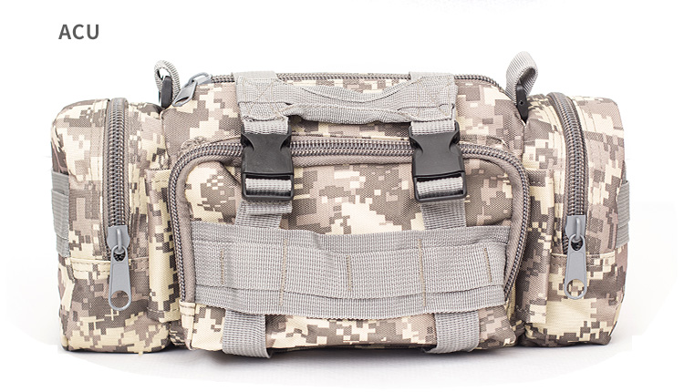 Large Capacity Sports Outdoor Leisure Pockets Photography SLR Camera Multi-function Shoulder Bag Waist Bag ACU camouflage_15 inches