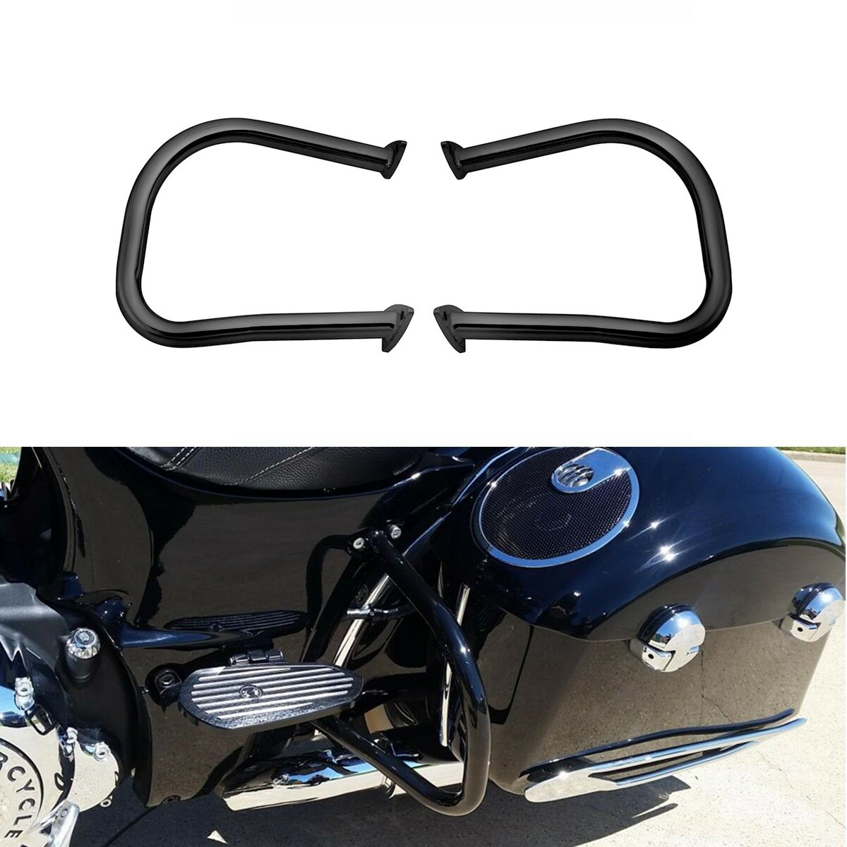 Motorcycle Rear Highway Bars For Indian Chief Chieftain 14-19 Roadmaster black