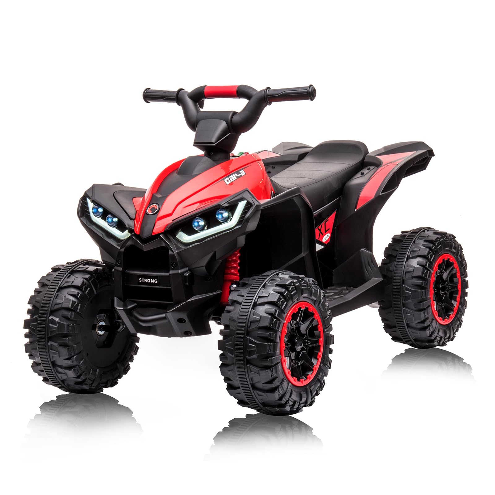 US GARVEE Kids ATV 12V 4 Wheel Dual Drive Kids Ride On Car with Parent Remote Music LED Lights
