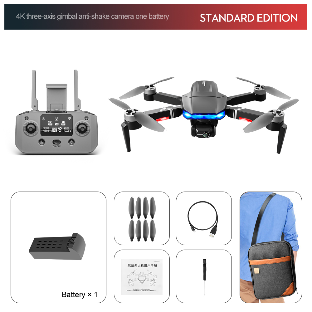Lsrc-s7s Sentinels Gps 5g Wifi Fpv With 4k Hd Camera 3-axis Gimbal 28mins Flight Time Brushless Foldable Rc  Drone  Quadcopter Rtf 1 Battery Standard Edition