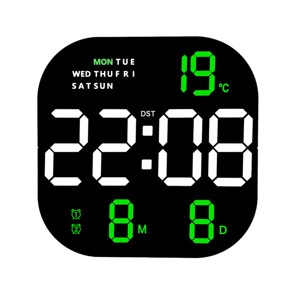Uncover Your True Potentialy Led Digital Wall Clock 10 Level Adjustable Brightness Time Temperature Date Display RC Alarm Clock 2-color Green Light